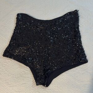 Topshop Black sequin mini shorts